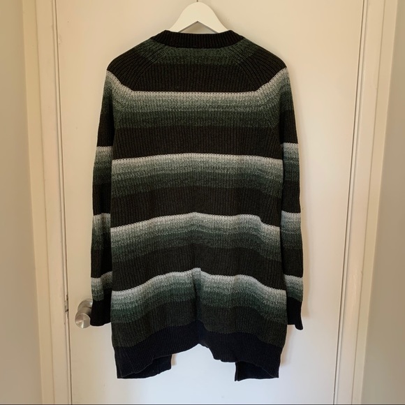 GAP green and black striped cardigan - Picture 3 of 4